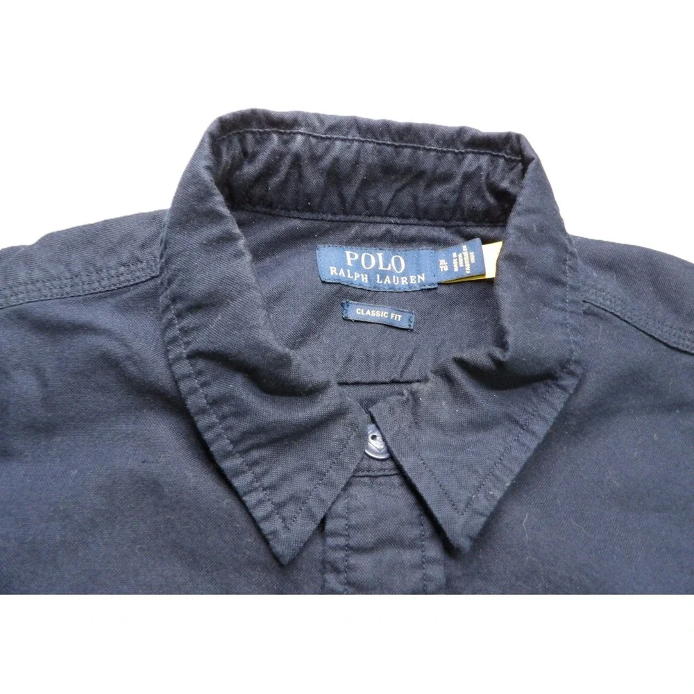 Polo Ralph Lauren Utility Field Shirt Men XL Navy Cotton Classic Fit Military